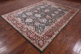 Grey Pure Silk With Oxidized Wool Hand Knotted Area Rug - 7' 11" X 10' - Golden Nile