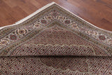 Ivory Square Bijar Hand Knotted Wool & Silk Rug - 9' 9" X 10' 1" - Golden Nile
