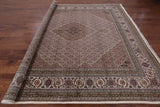 Ivory Square Bijar Hand Knotted Wool & Silk Rug - 9' 9" X 10' 1" - Golden Nile