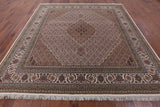 Ivory Square Bijar Hand Knotted Wool & Silk Rug - 9' 9" X 10' 1" - Golden Nile
