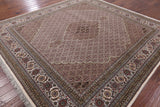 Ivory Square Bijar Hand Knotted Wool & Silk Rug - 9' 9" X 10' 1" - Golden Nile