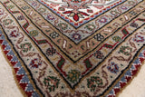 Ivory Square Bijar Hand Knotted Wool & Silk Rug - 9' 9" X 10' 1" - Golden Nile