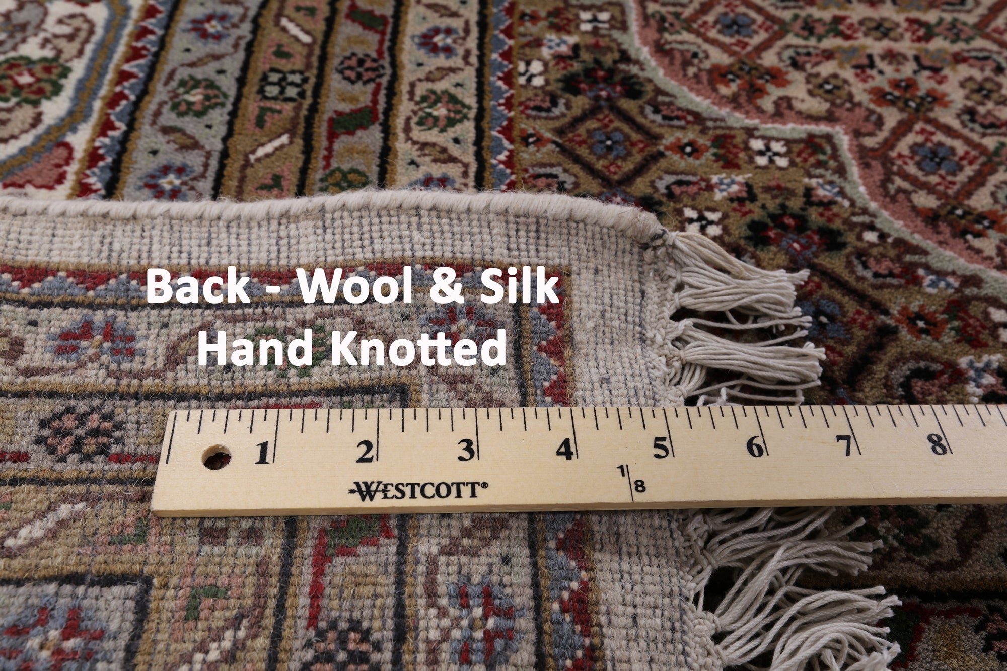Ivory Square Bijar Hand Knotted Wool & Silk Rug - 9' 9" X 10' 1" - Golden Nile