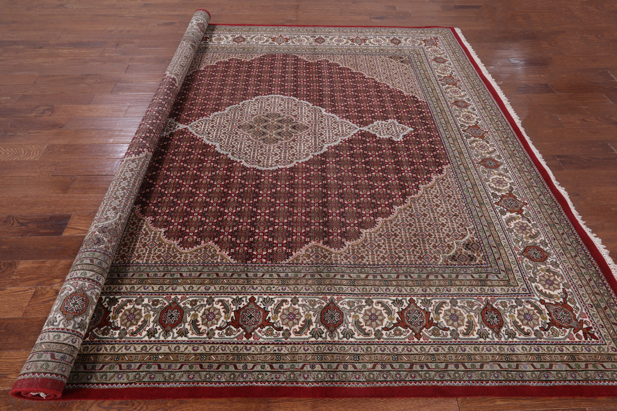 Square Bijar Handmade Wool & Silk Rug - 9' 7" X 9' 11" - Golden Nile