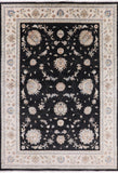 Black Peshawar Hand Knotted Wool Area Rug - 9' 11" X 14' 0" - Golden Nile