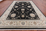 Black Peshawar Hand Knotted Wool Area Rug - 9' 11" X 14' 0" - Golden Nile