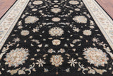 Black Peshawar Hand Knotted Wool Area Rug - 9' 11" X 14' 0" - Golden Nile