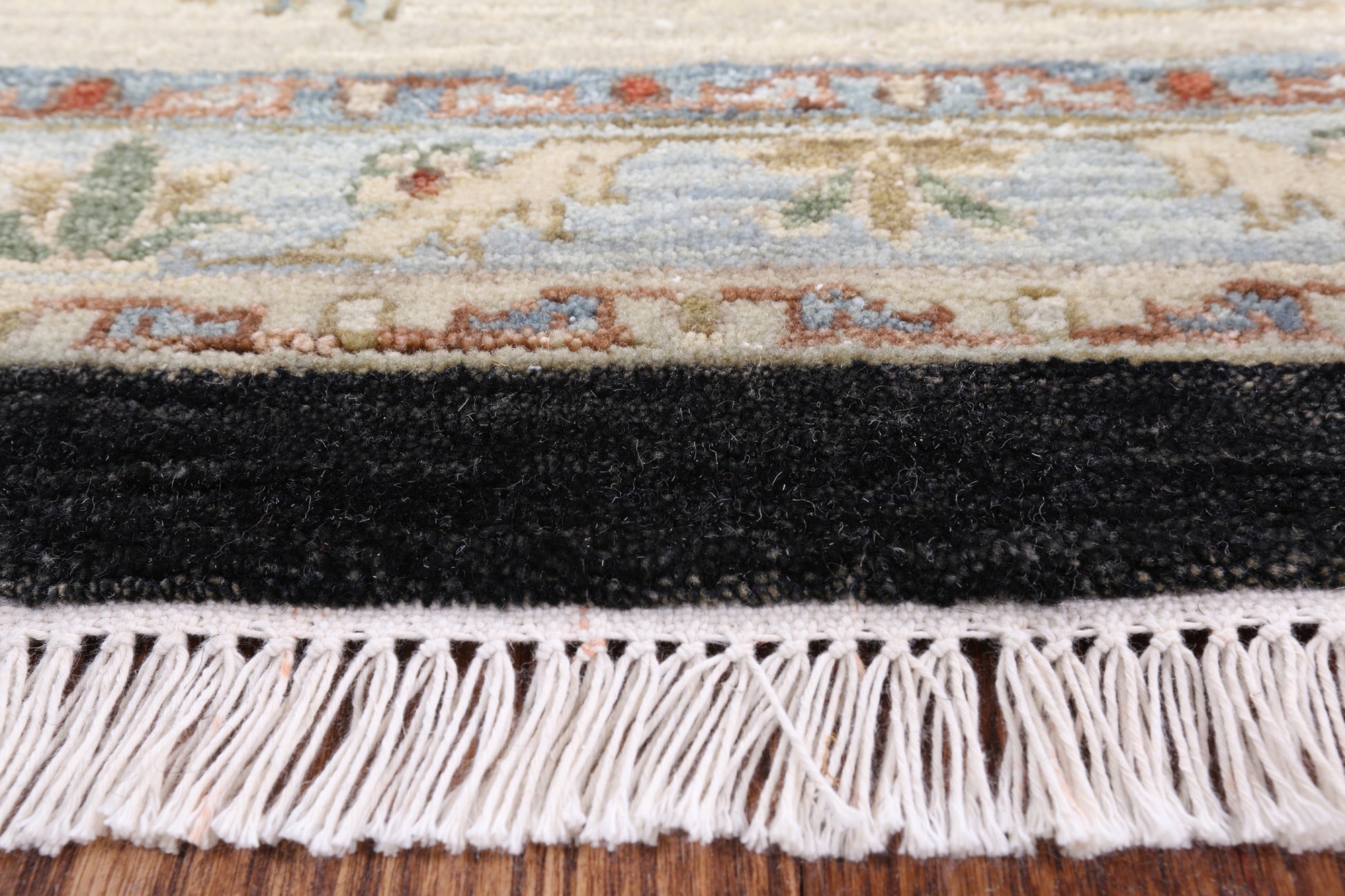 Black Peshawar Hand Knotted Wool Area Rug - 9' 11" X 14' 0" - Golden Nile