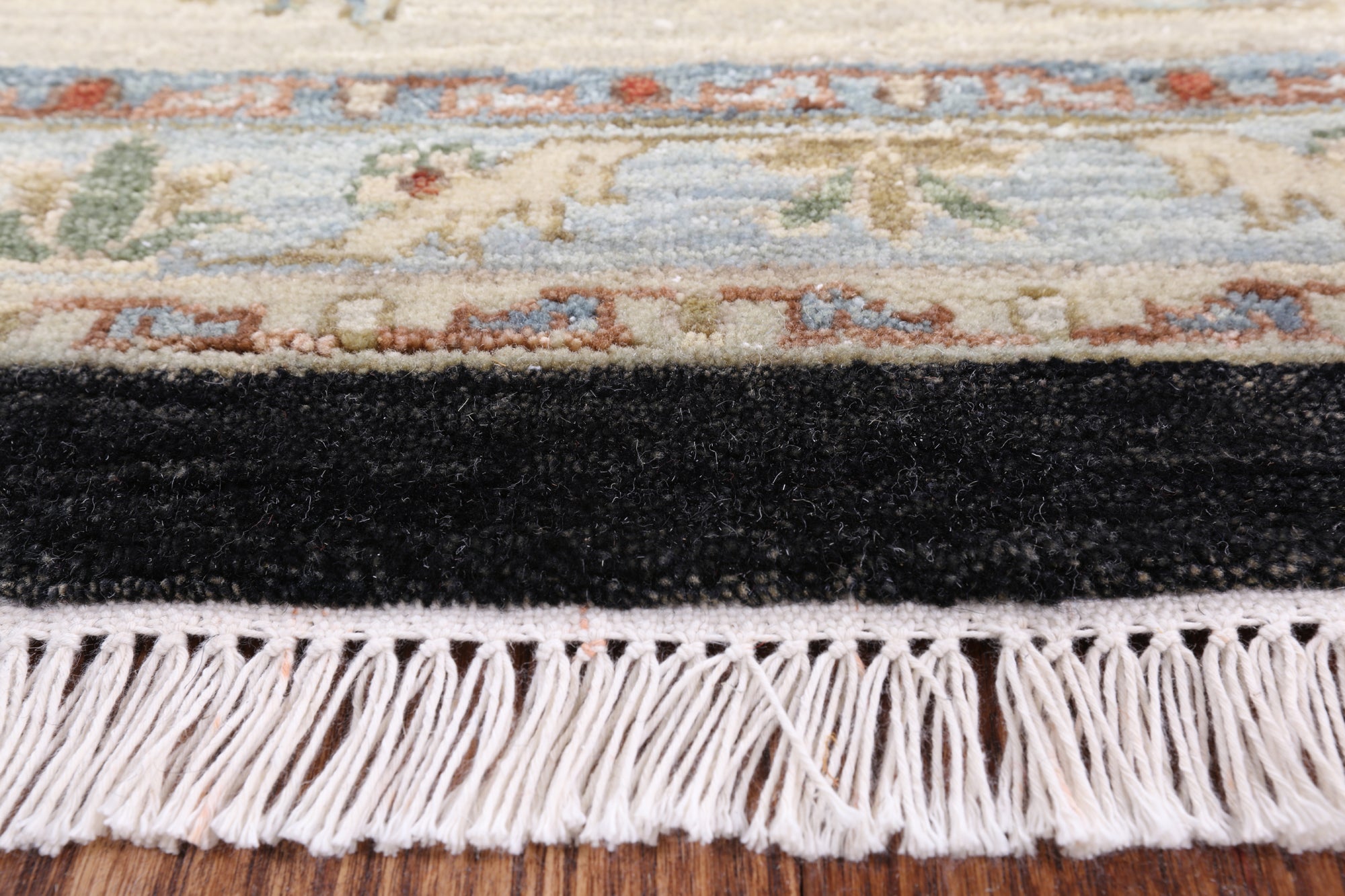 Black Peshawar Hand Knotted Wool Area Rug - 9' 11" X 14' 0" - Golden Nile