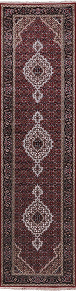 Persian Tabriz Wool & Silk Runner Rug - 2' 7" X 10' - Golden Nile