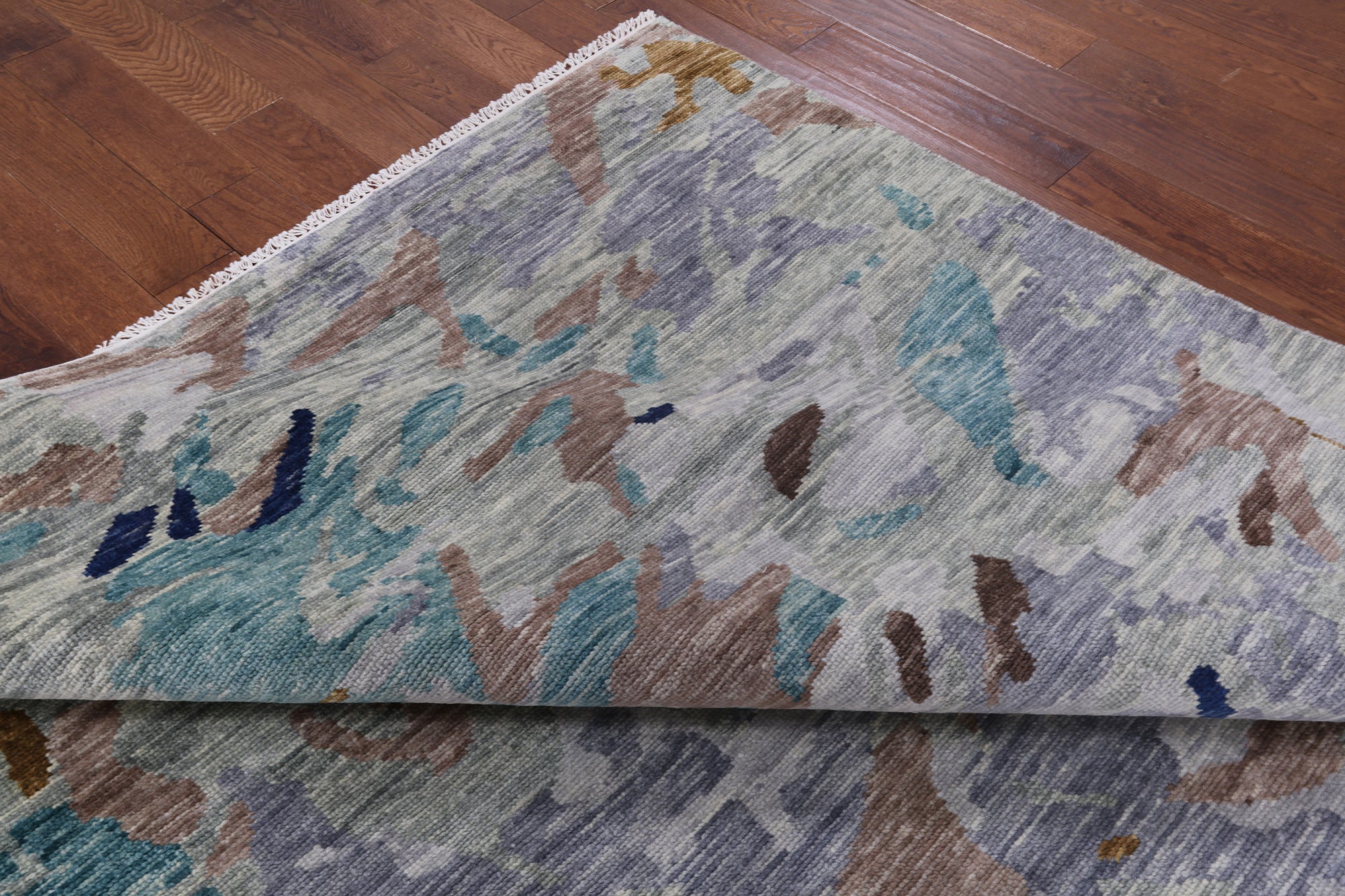 Contemporary Hand Knotted Wool Area Rug - 8' 1" X 9' 11" - Golden Nile