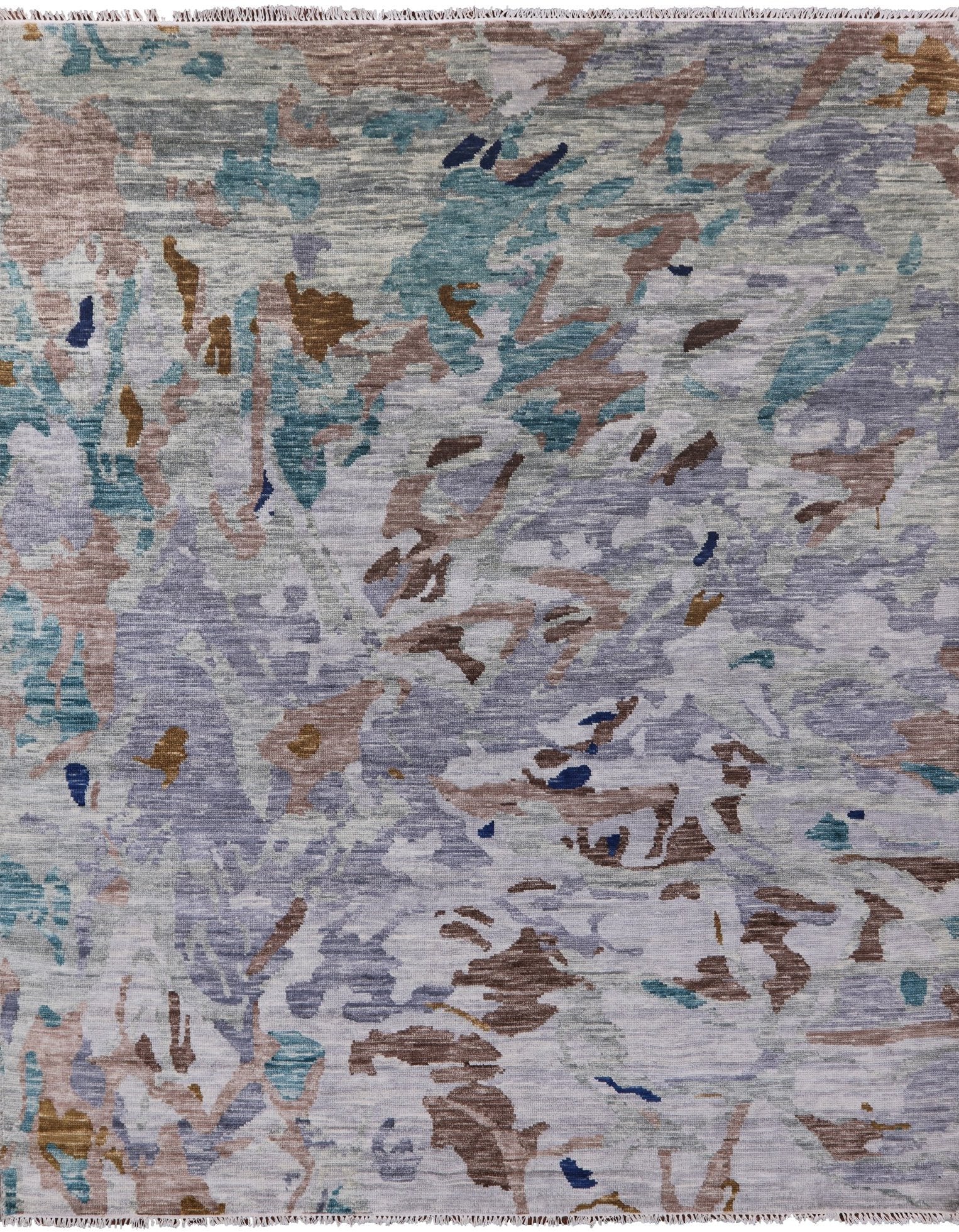 Contemporary Hand Knotted Wool Area Rug - 8' 1" X 9' 11" - Golden Nile
