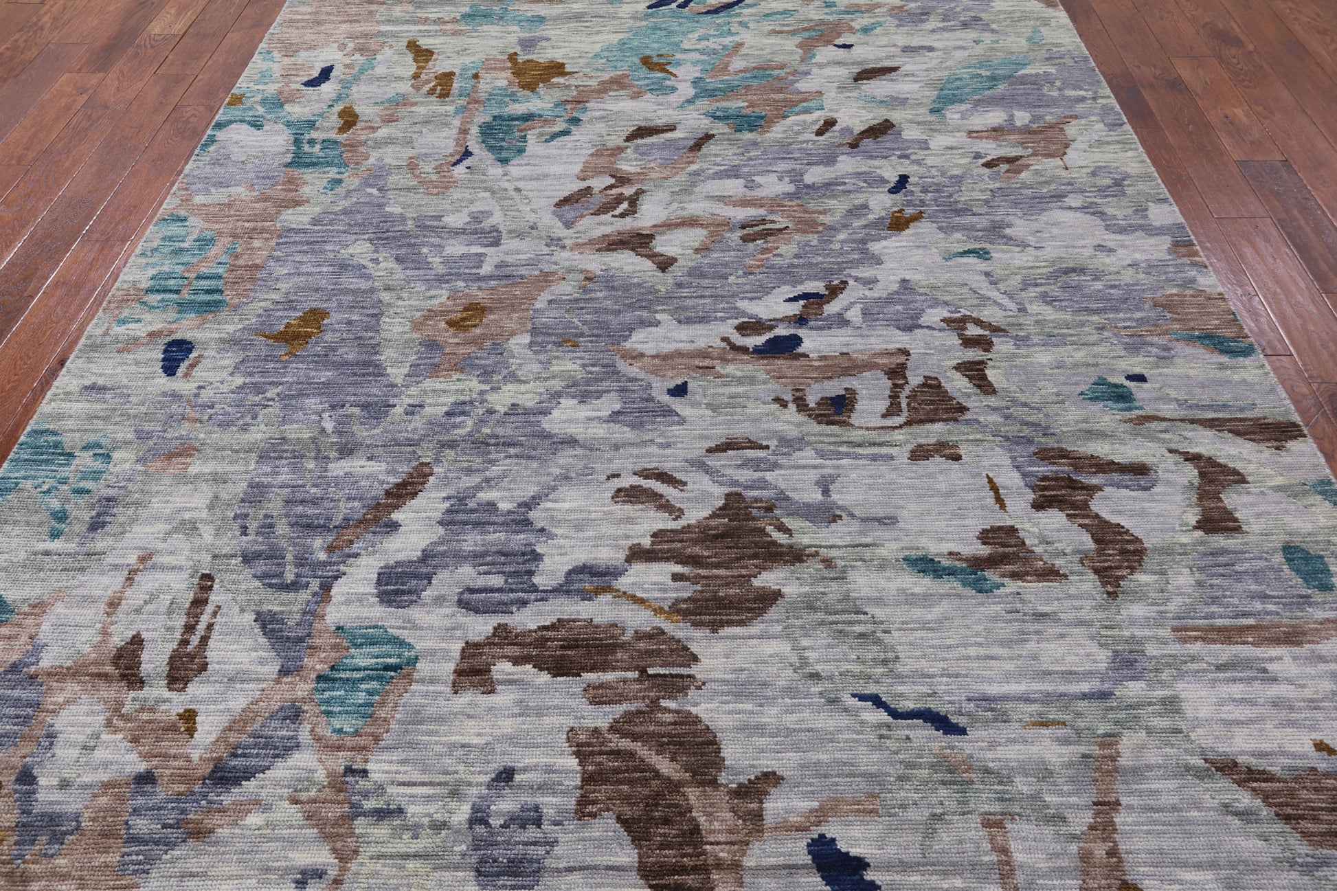 Contemporary Hand Knotted Wool Area Rug - 8' 1" X 9' 11" - Golden Nile