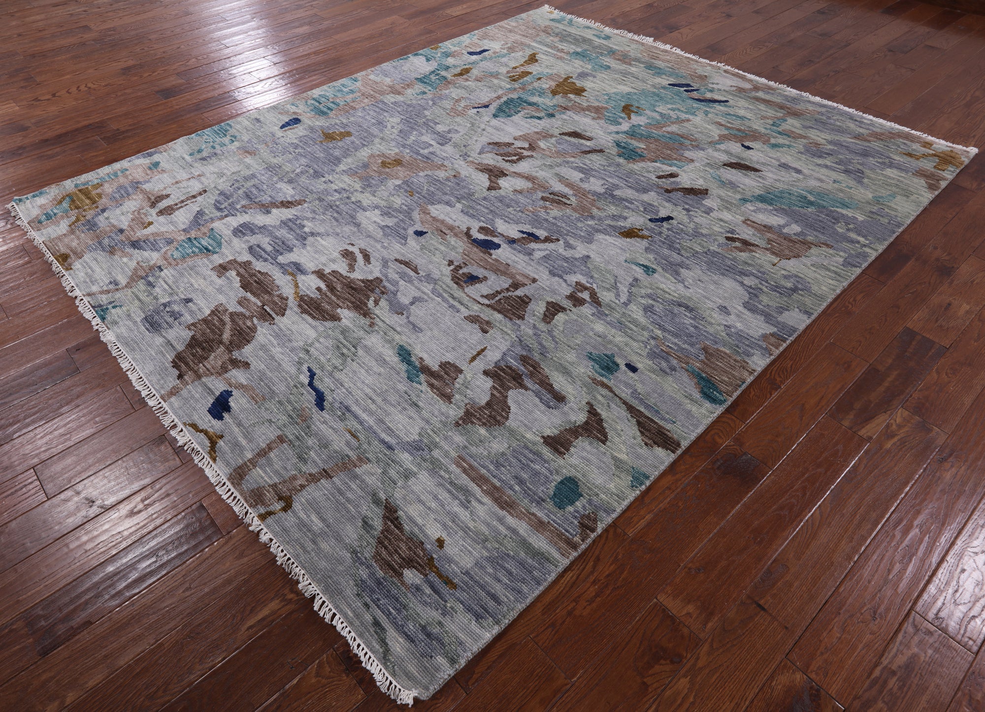 Contemporary Hand Knotted Wool Area Rug - 8' 1" X 9' 11" - Golden Nile