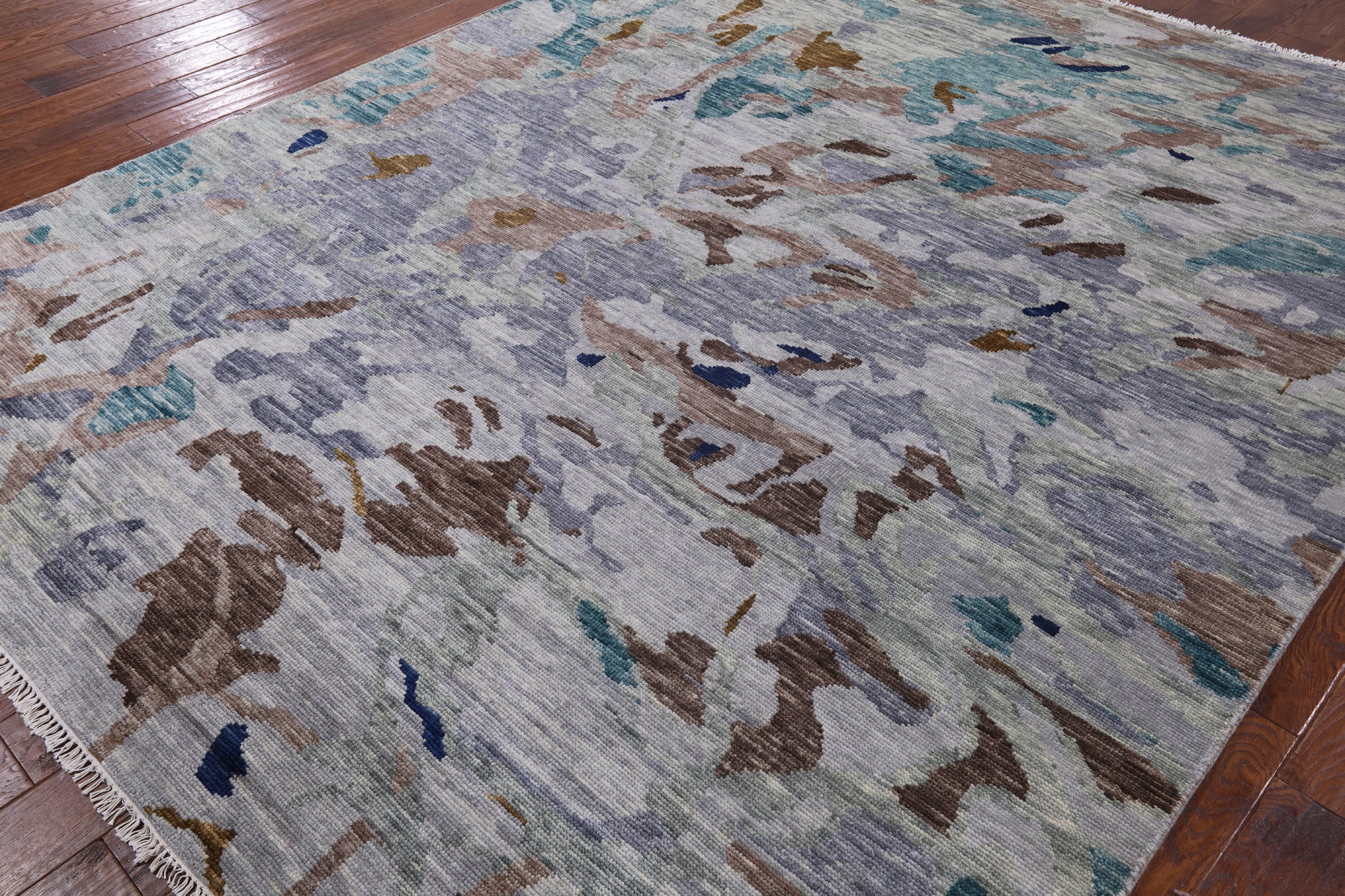 Contemporary Hand Knotted Wool Area Rug - 8' 1" X 9' 11" - Golden Nile