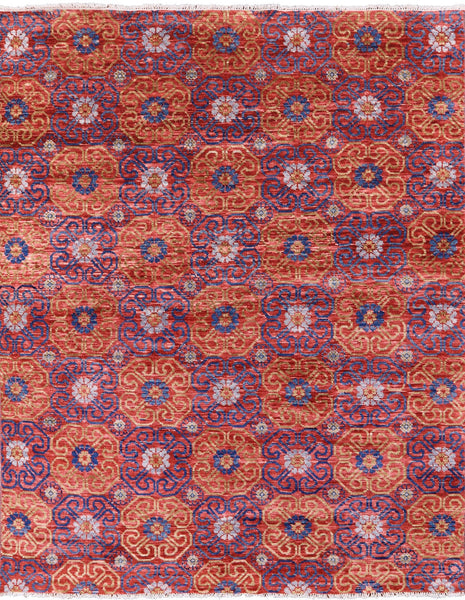 Modern Hand Knotted Wool Area Rug - 7' 11" X 9' 10" - Golden Nile