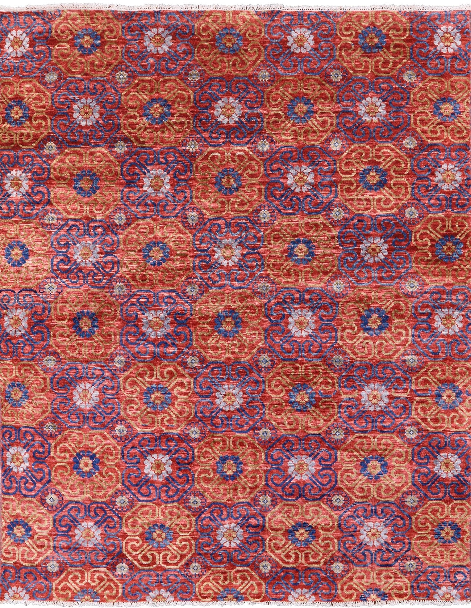Modern Hand Knotted Wool Area Rug - 7' 11" X 9' 10" - Golden Nile