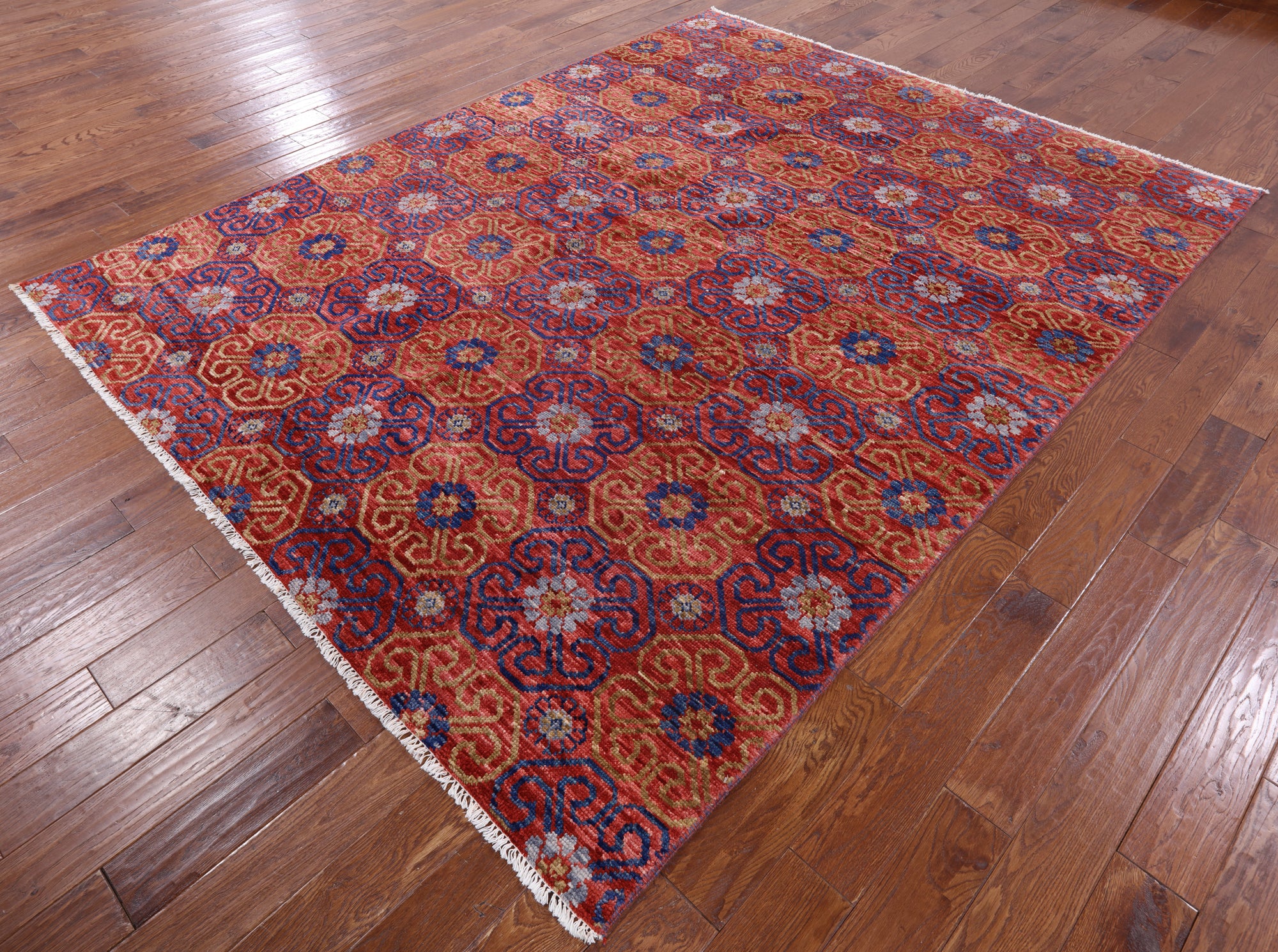 Modern Hand Knotted Wool Area Rug - 7' 11" X 9' 10" - Golden Nile