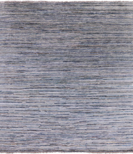 Modern Hand Knotted Wool & Silk Area Rug - 8' 10" X 9' 10" - Golden Nile