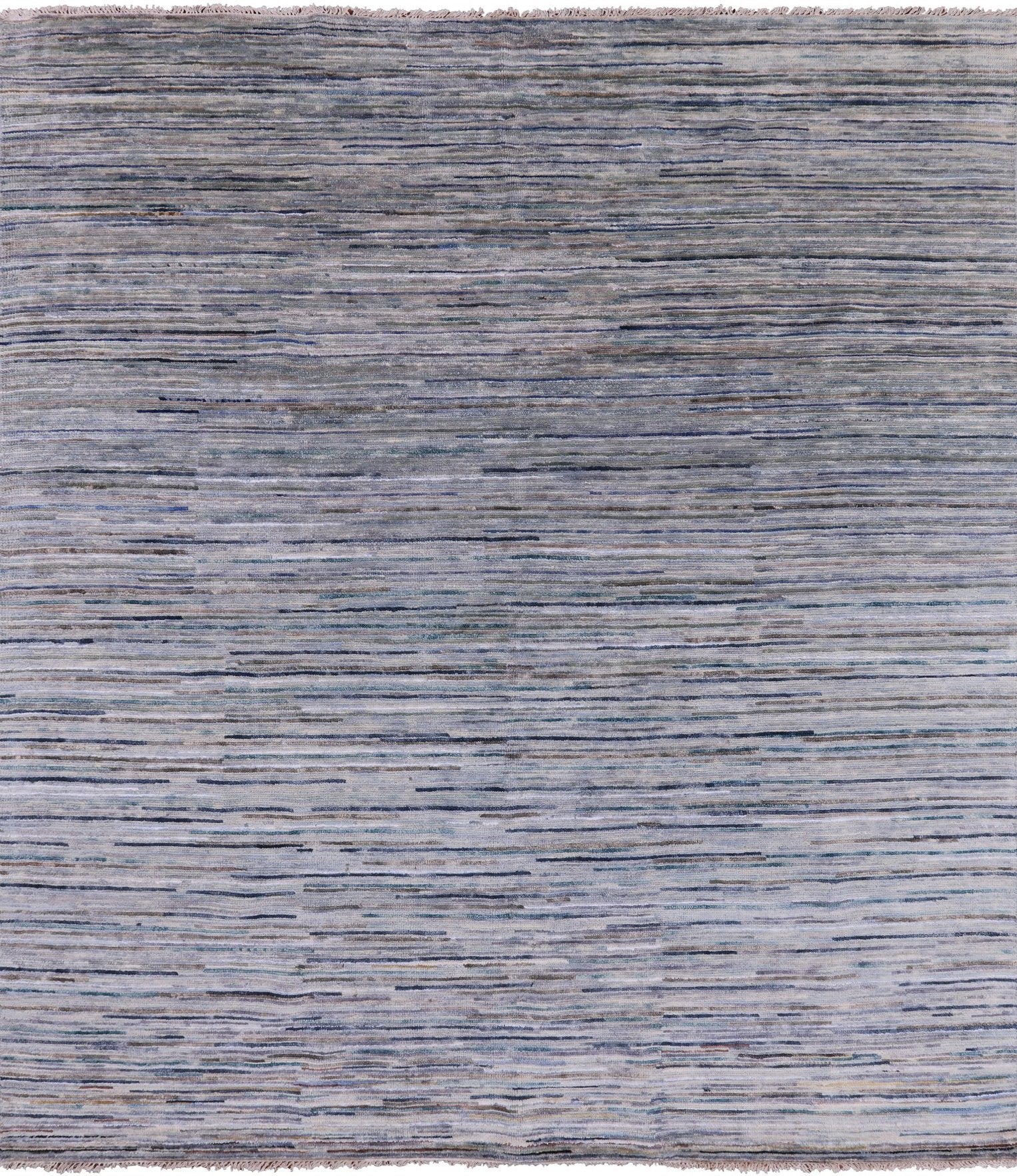 Modern Hand Knotted Wool & Silk Area Rug - 8' 10" X 9' 10" - Golden Nile