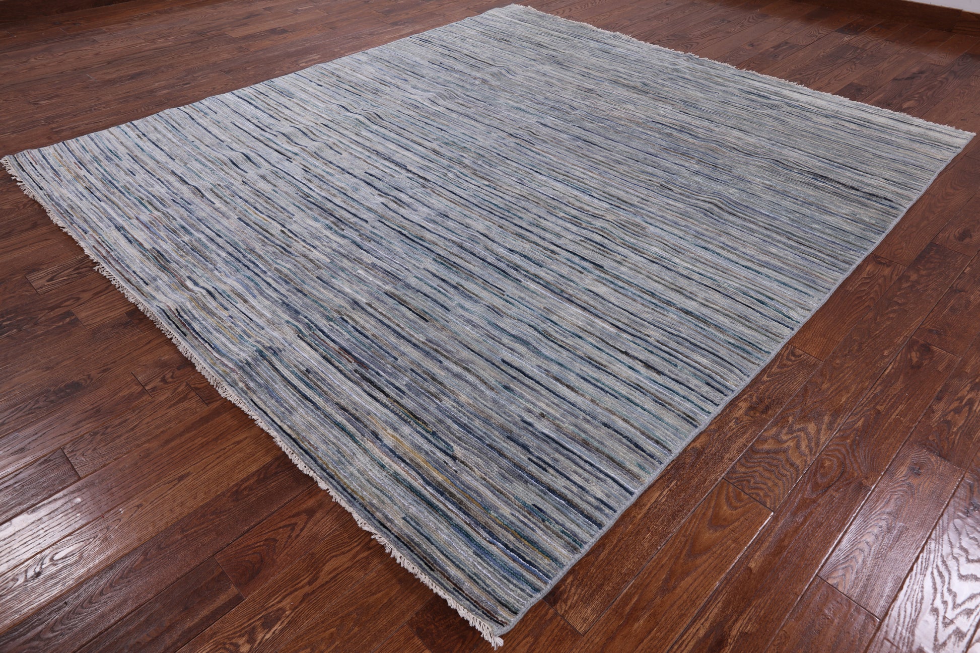 Modern Hand Knotted Wool & Silk Area Rug - 8' 10" X 9' 10" - Golden Nile