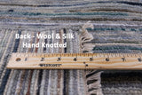 Modern Hand Knotted Wool & Silk Area Rug - 8' 10" X 9' 10" - Golden Nile