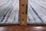 Modern Hand Knotted Wool & Silk Area Rug - 8' 10" X 9' 10" - Golden Nile