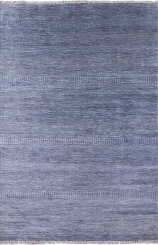 Grey Savannah Grass Handmade Wool & Silk Area Rug - 5' 11