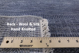 Grey Savannah Grass Handmade Wool & Silk Area Rug - 5' 11" X 9' 1" - Golden Nile
