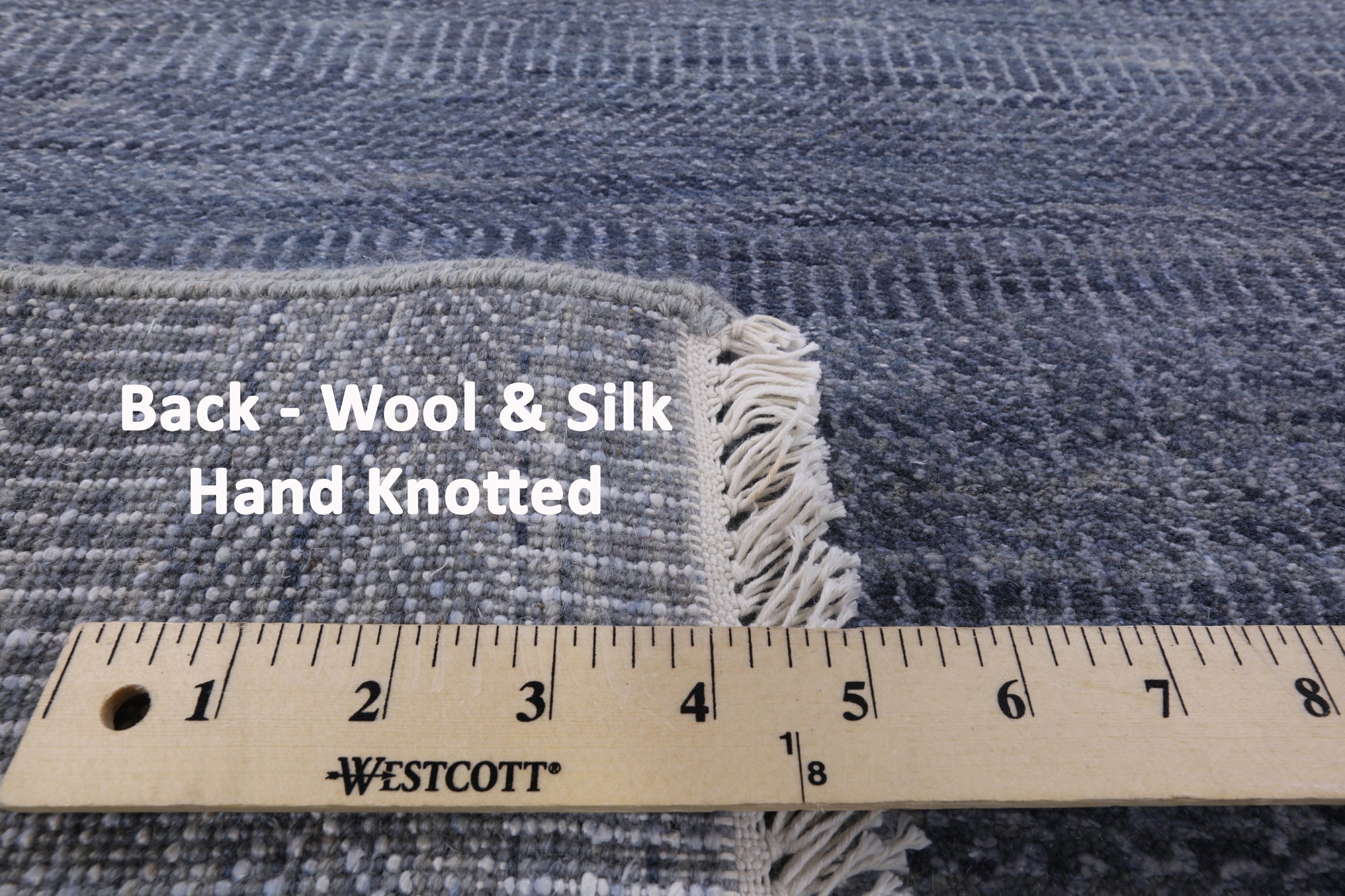 Grey Savannah Grass Handmade Wool & Silk Area Rug - 5' 11" X 9' 1" - Golden Nile