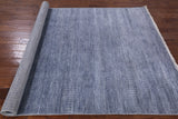 Grey Savannah Grass Handmade Wool & Silk Area Rug - 5' 11" X 9' 1" - Golden Nile
