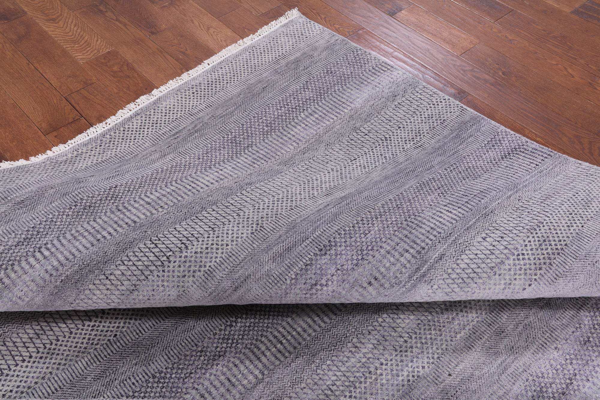 Grey Savannah Grass Handmade Wool & Silk Rug - 8' 0" X 10' 1" - Golden Nile