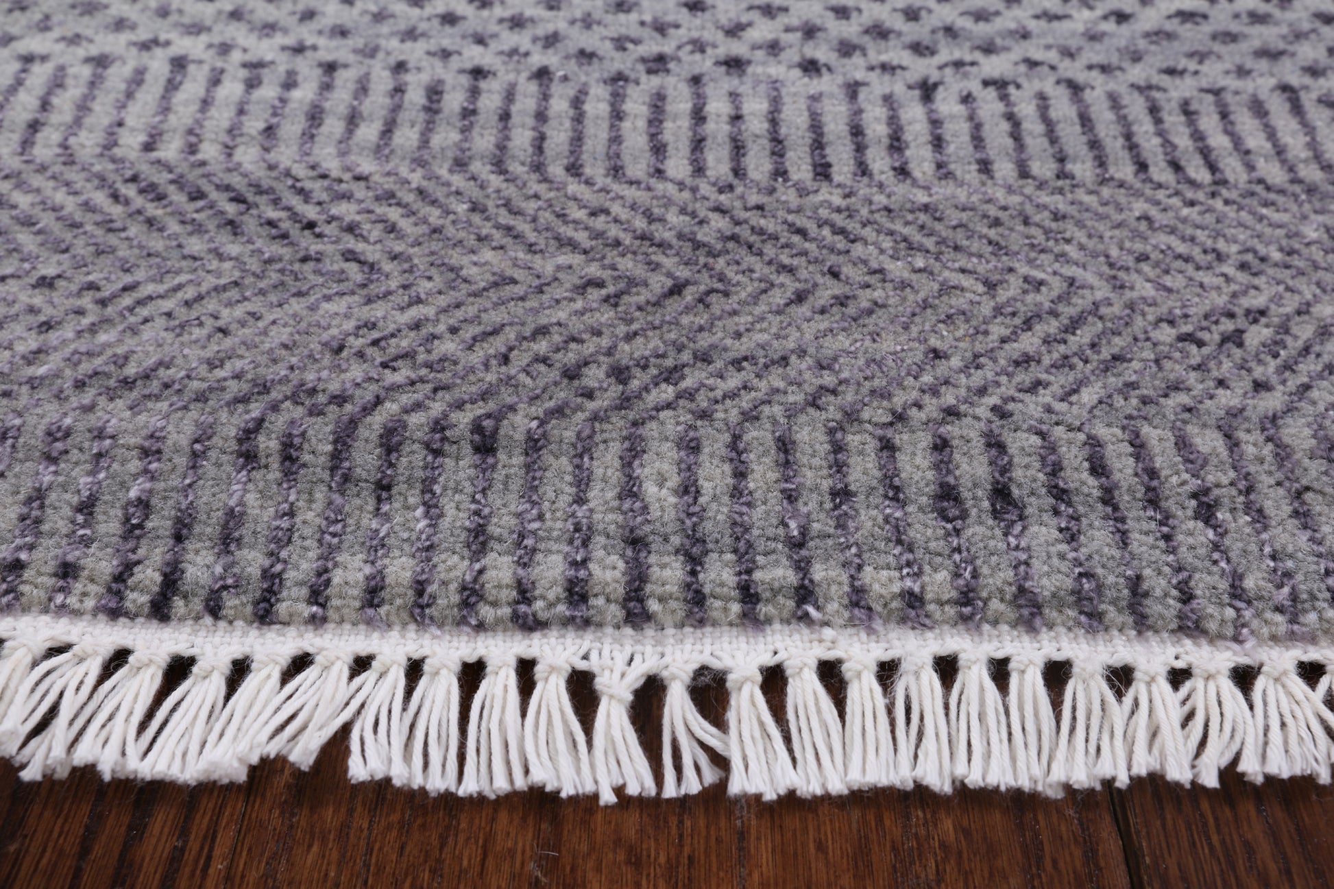 Grey Savannah Grass Handmade Wool & Silk Rug - 8' 0" X 10' 1" - Golden Nile