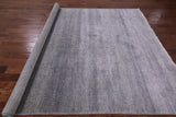 Grey Savannah Grass Handmade Wool & Silk Rug - 8' 0" X 10' 1" - Golden Nile