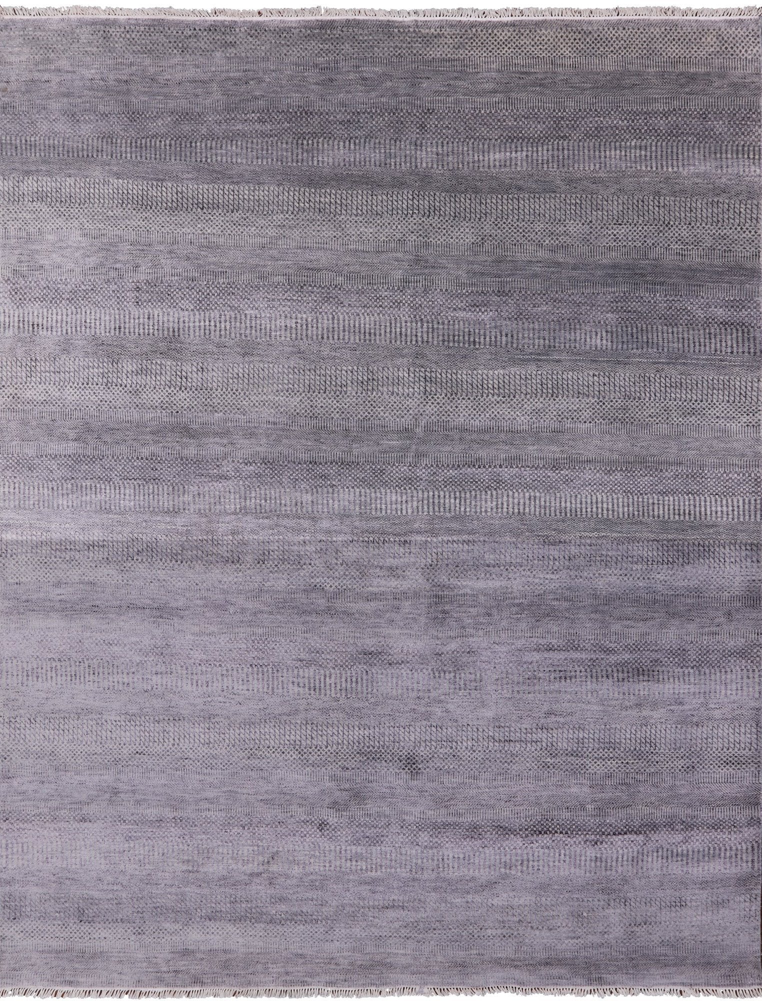 Grey Savannah Grass Handmade Wool & Silk Rug - 8' 0" X 10' 1" - Golden Nile