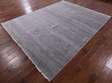 Grey Savannah Grass Handmade Wool & Silk Rug - 8' 0" X 10' 1" - Golden Nile