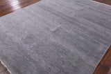 Grey Savannah Grass Handmade Wool & Silk Rug - 8' 0" X 10' 1" - Golden Nile