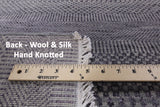 Grey Savannah Grass Handmade Wool & Silk Rug - 8' 0" X 10' 1" - Golden Nile