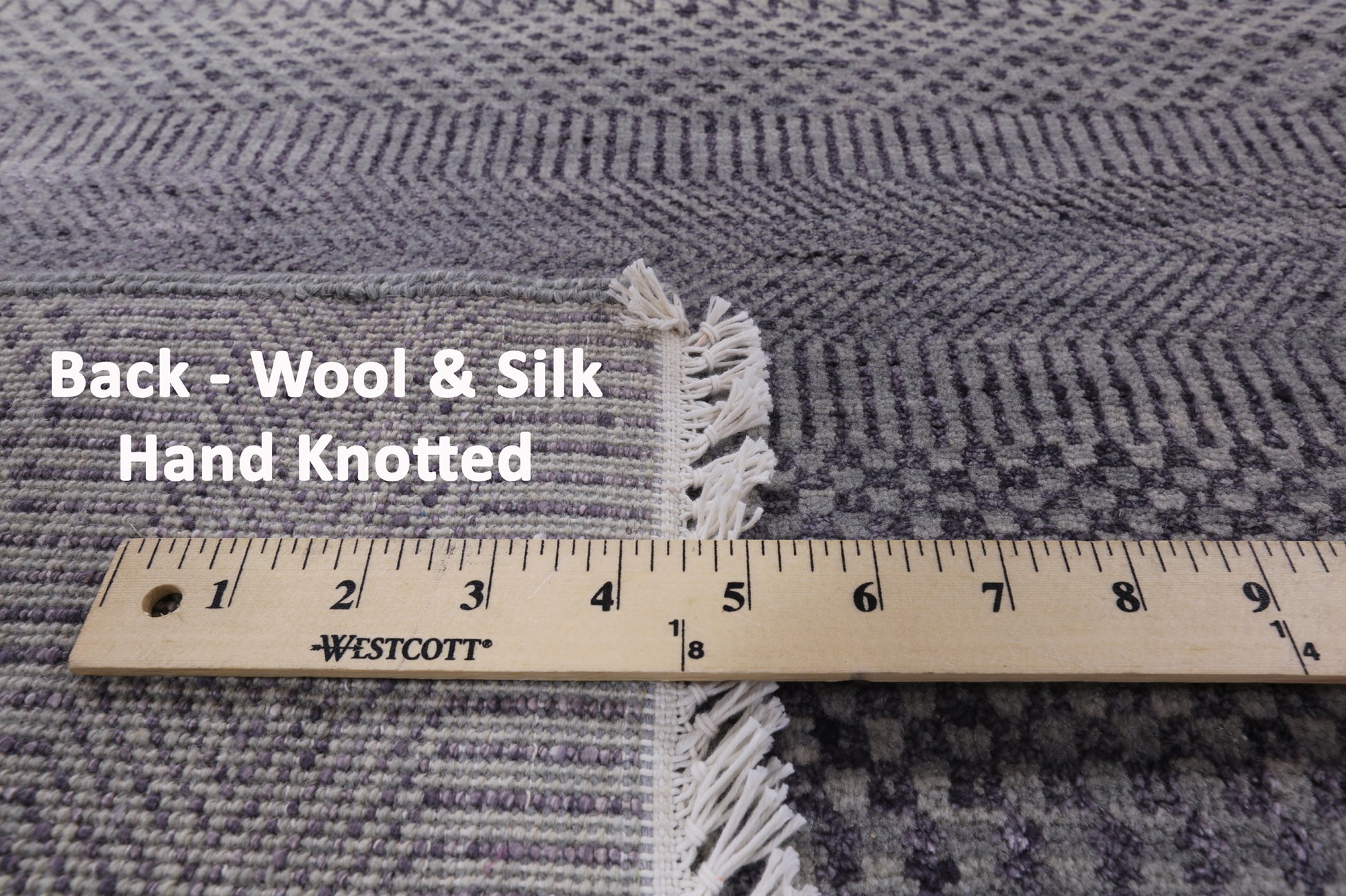Grey Savannah Grass Handmade Wool & Silk Rug - 8' 0" X 10' 1" - Golden Nile