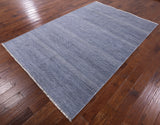 Savannah Grass Hand Knotted Wool & Silk Area Rug - 6' 1" X 9' 1" - Golden Nile