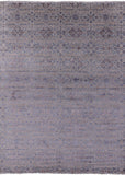 Grey Persian Hand Knotted Wool & Silk Area Rug - 9' 2" X 12' 3" - Golden Nile