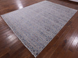 Grey Persian Hand Knotted Wool & Silk Area Rug - 9' 2" X 12' 3" - Golden Nile