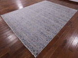 Grey Persian Hand Knotted Wool & Silk Area Rug - 9' 2" X 12' 3" - Golden Nile