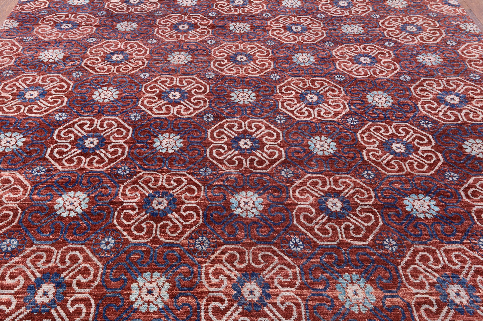 Modern Hand Knotted Wool & Silk Rug - 10' 0" X 14' 0" - Golden Nile