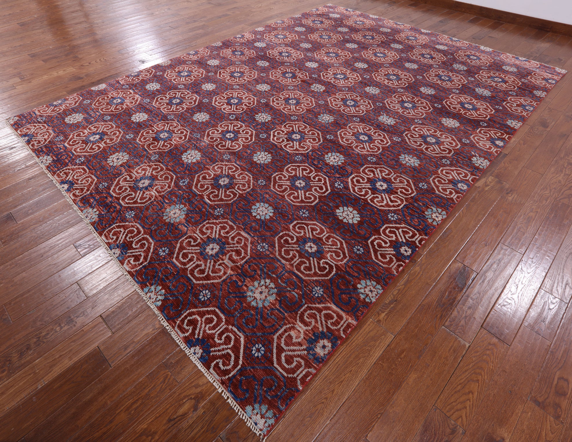 Modern Hand Knotted Wool & Silk Rug - 10' 0" X 14' 0" - Golden Nile