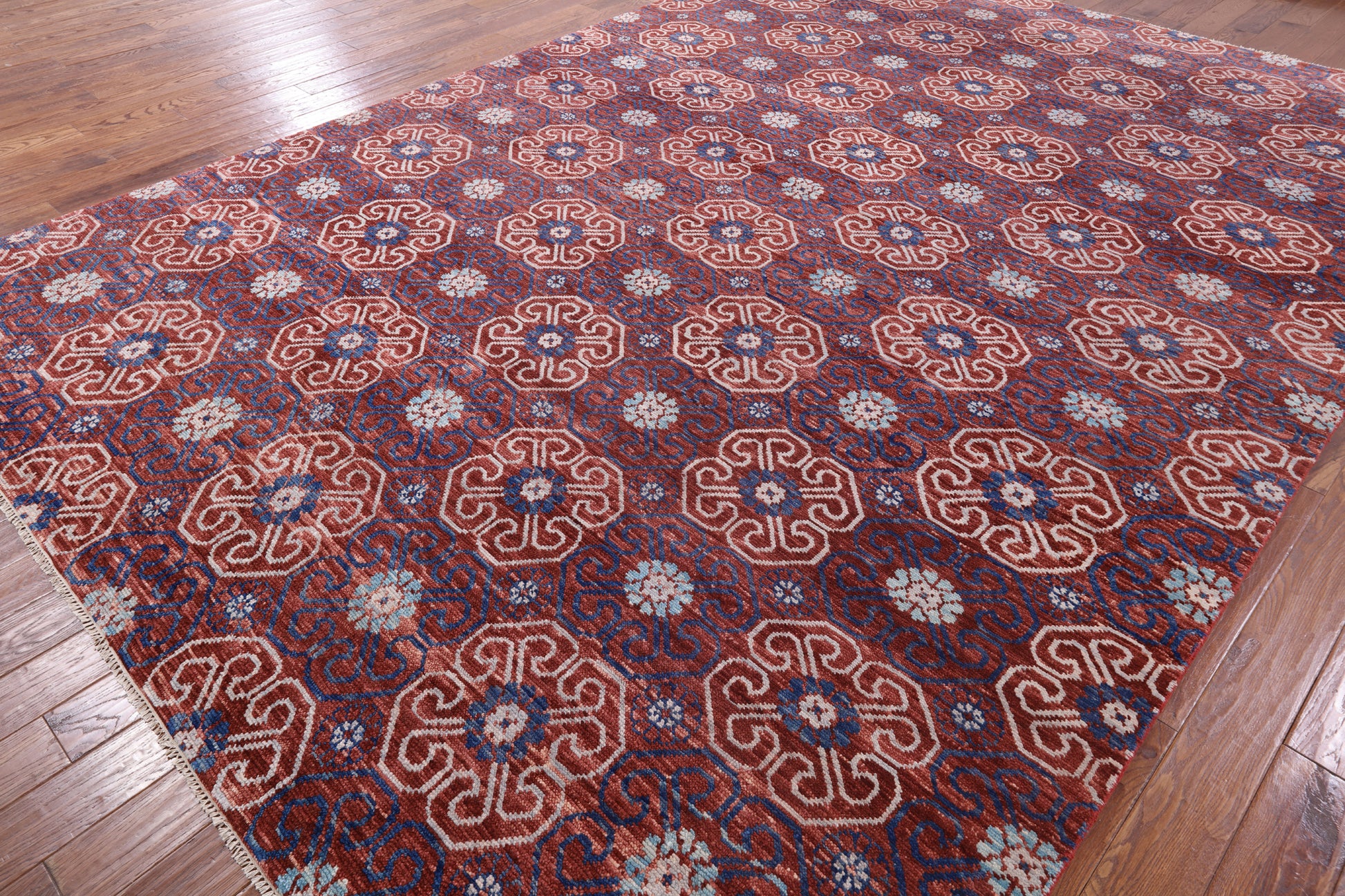 Modern Hand Knotted Wool & Silk Rug - 10' 0" X 14' 0" - Golden Nile