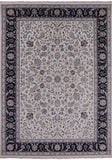 Persian Nain Wool & Silk Area Rug - 8' 8" X 12' - Golden Nile