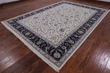 Persian Nain Wool & Silk Area Rug - 8' 8" X 12' - Golden Nile
