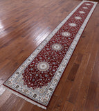 Persian Nain Handmade Wool & Silk Runner Rug - 2' 8" X 18' 2" - Golden Nile