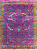 Purple Persian 100 % Silk Area Rug - 8' 11" X 11' 11" - Golden Nile